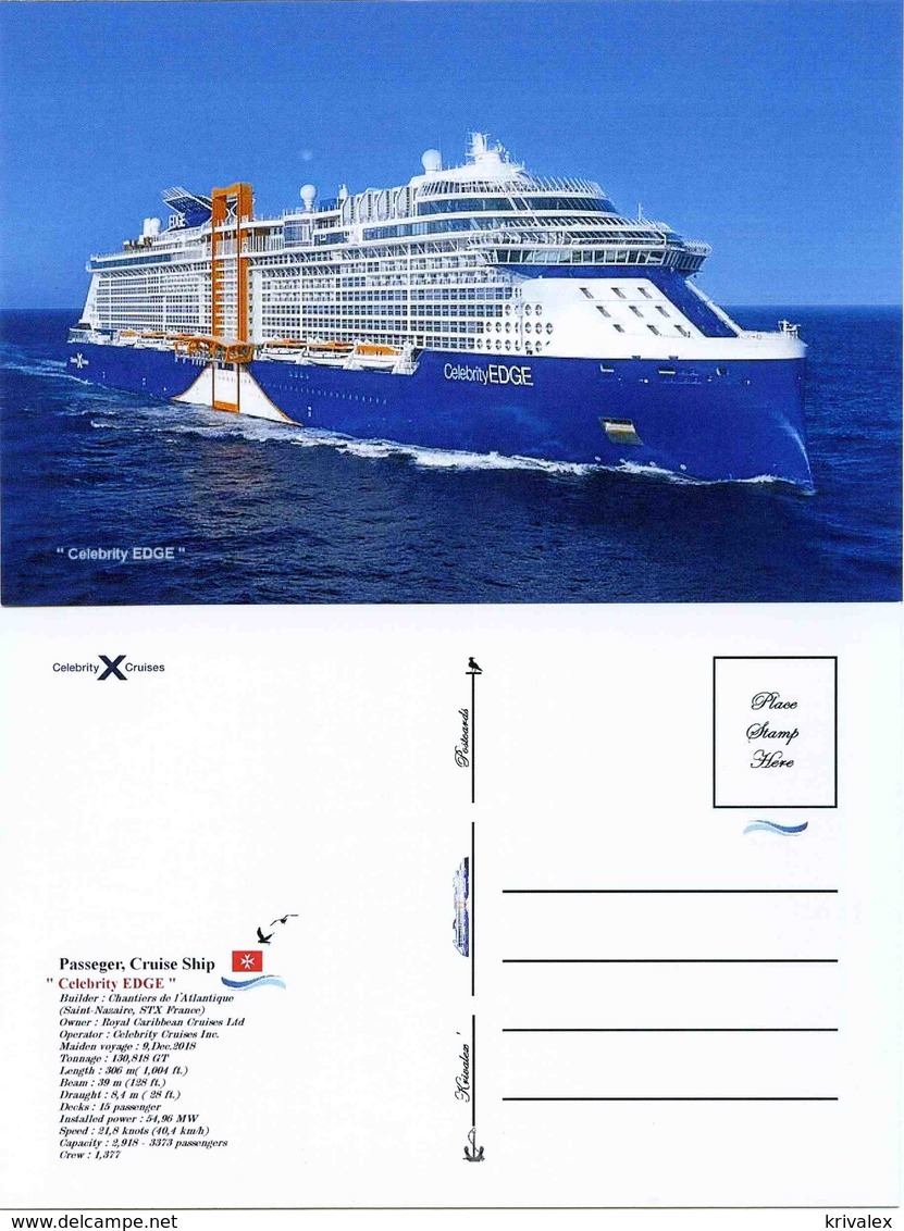 Ship Postcards - " Celebrity  EDGE "   Read Description - Other & Unclassified