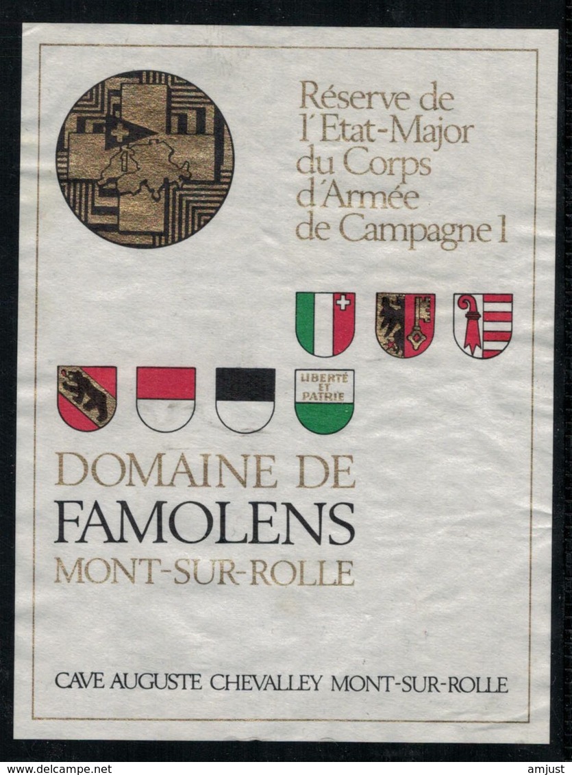 Etiquette De Vin // Mon-sur-Rolle, Réserve De L'Etat Major Du Corps D'Armée De Campagne 1 - Militaire