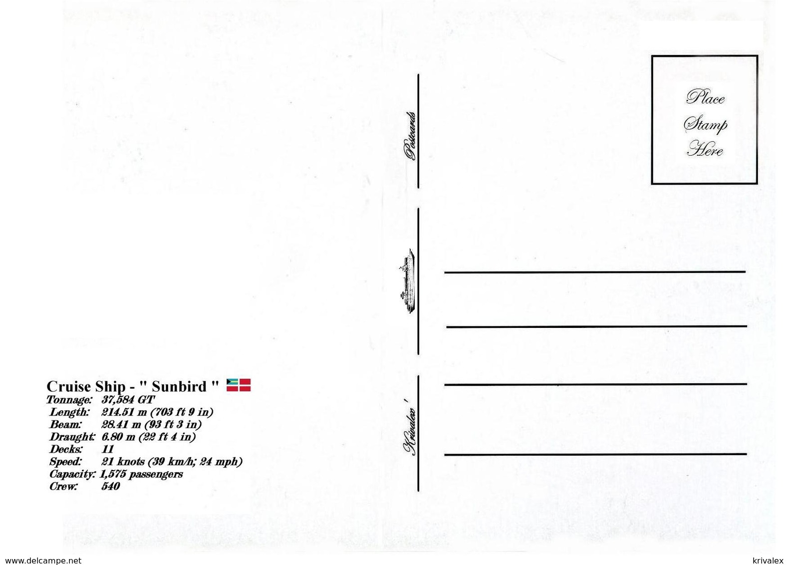 Ship Postcards - Passenger   Ship : "Sunbird    "     Read Description - Other & Unclassified