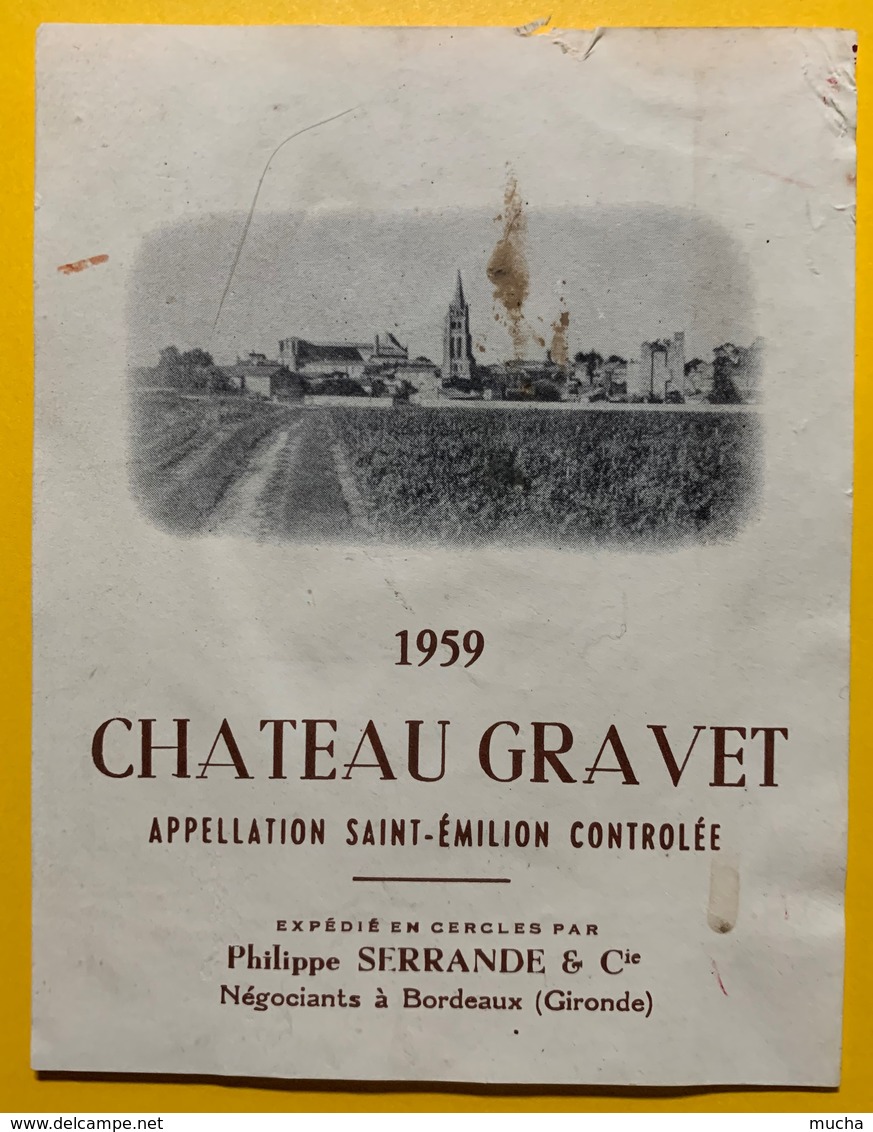 10574 - Château Gravet 1959  Saint-Emilion - Bordeaux