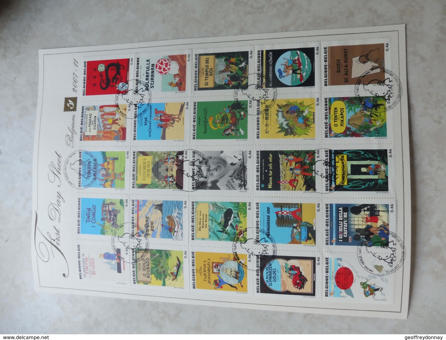 Fds Tintin 2007 Parfait Etat Sheet Kuifje - Autres & Non Classés