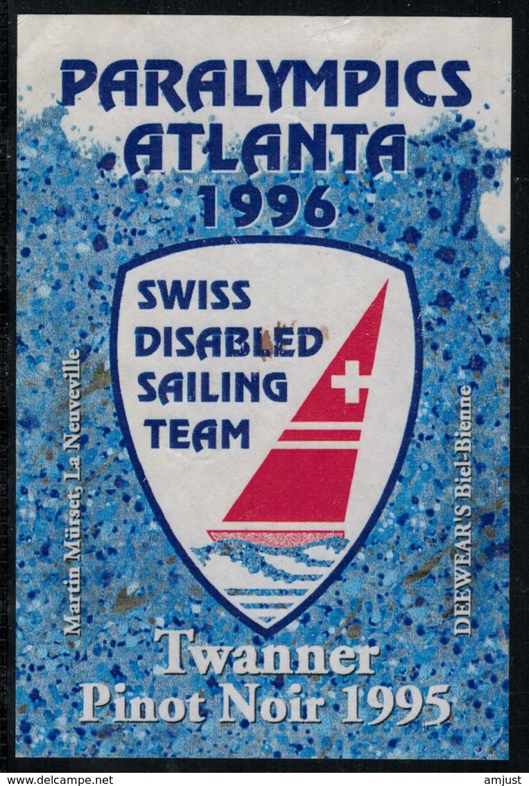 Etiquette De Vin // Pino Noir, Paralympics Atlanta 1996 - Sailboats & Sailing Vessels