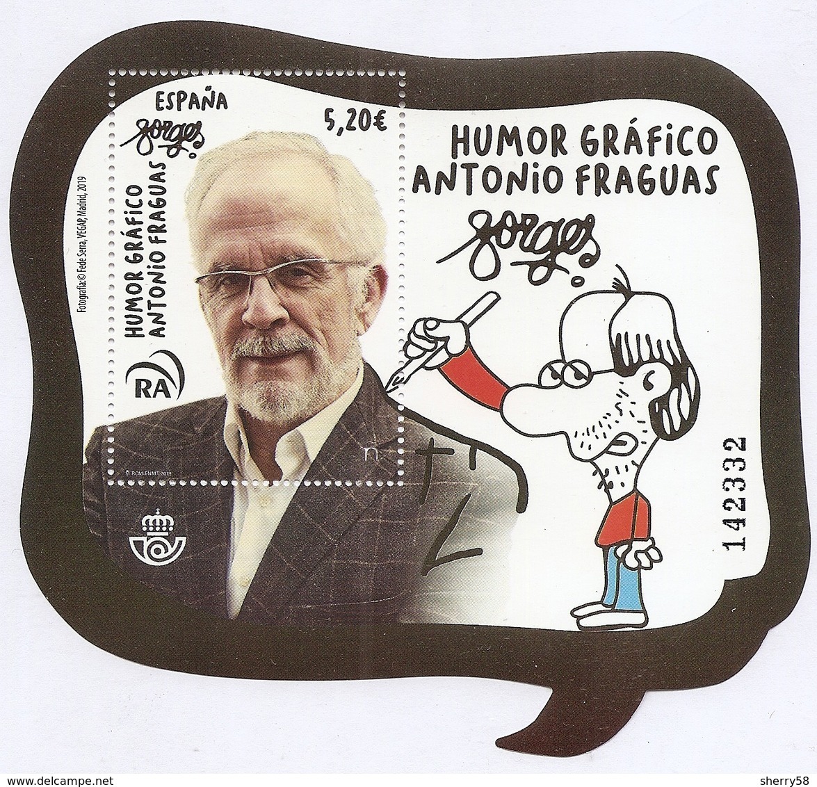 2019-ED. 5324 H.B. Humor Gráfico. Antonio Fraguas. FORGES -NUEVO- - Blocks & Sheetlets & Panes