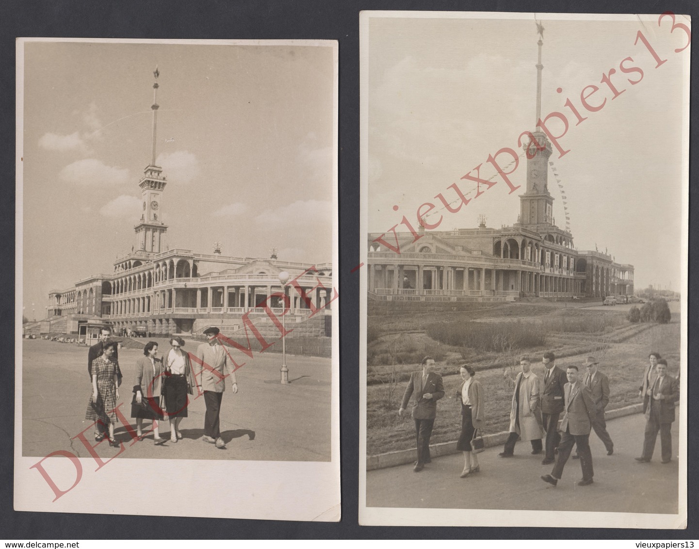 9 photos originales URSS c1950 Communisme Délégations étrangères Gare fluviale Moscou Yalta &c 18x13 Guerre froide photo