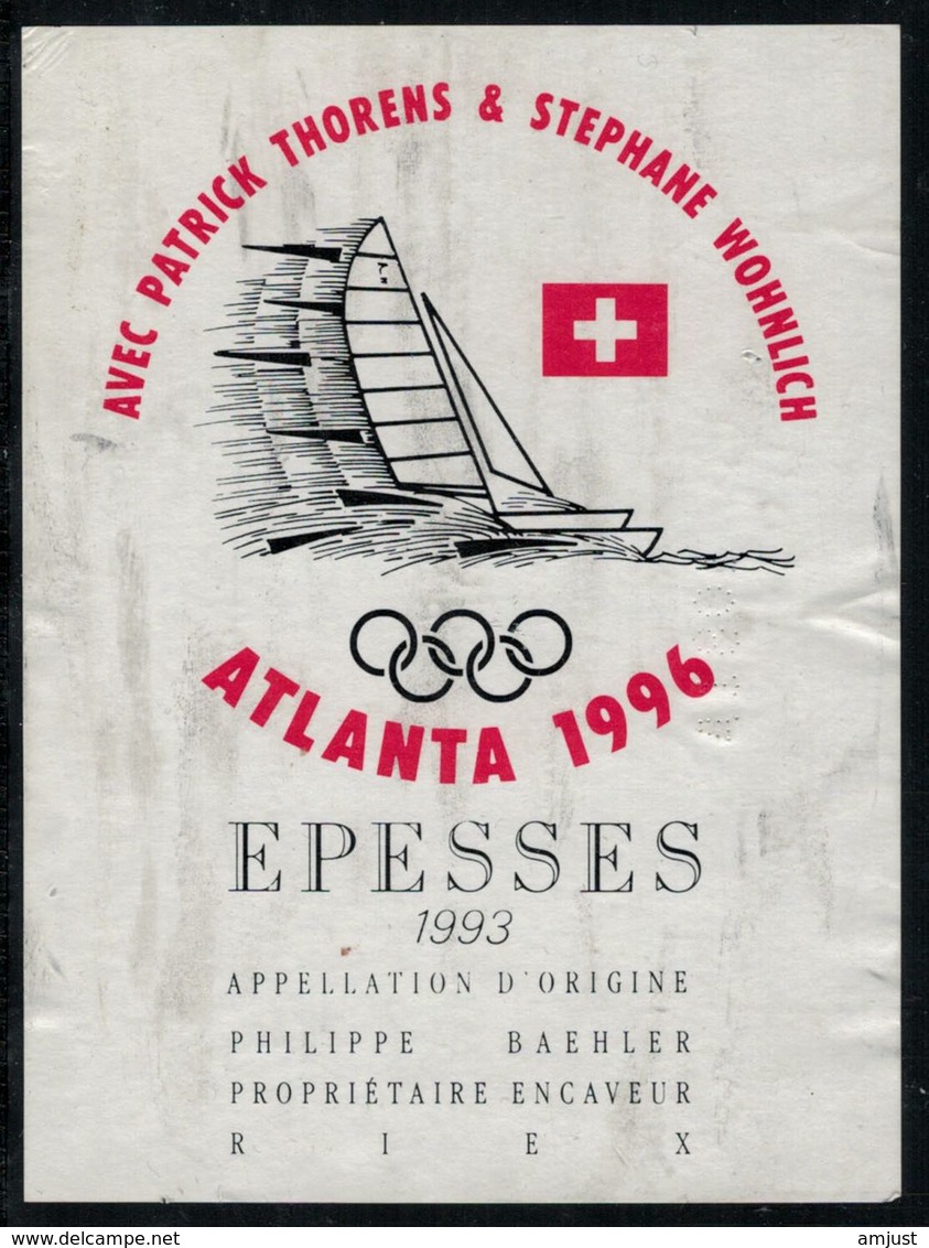 Etiquette De Vin // Epesses, Jeux Olympique Atlanta 1996 - Barcos De Vela & Veleros