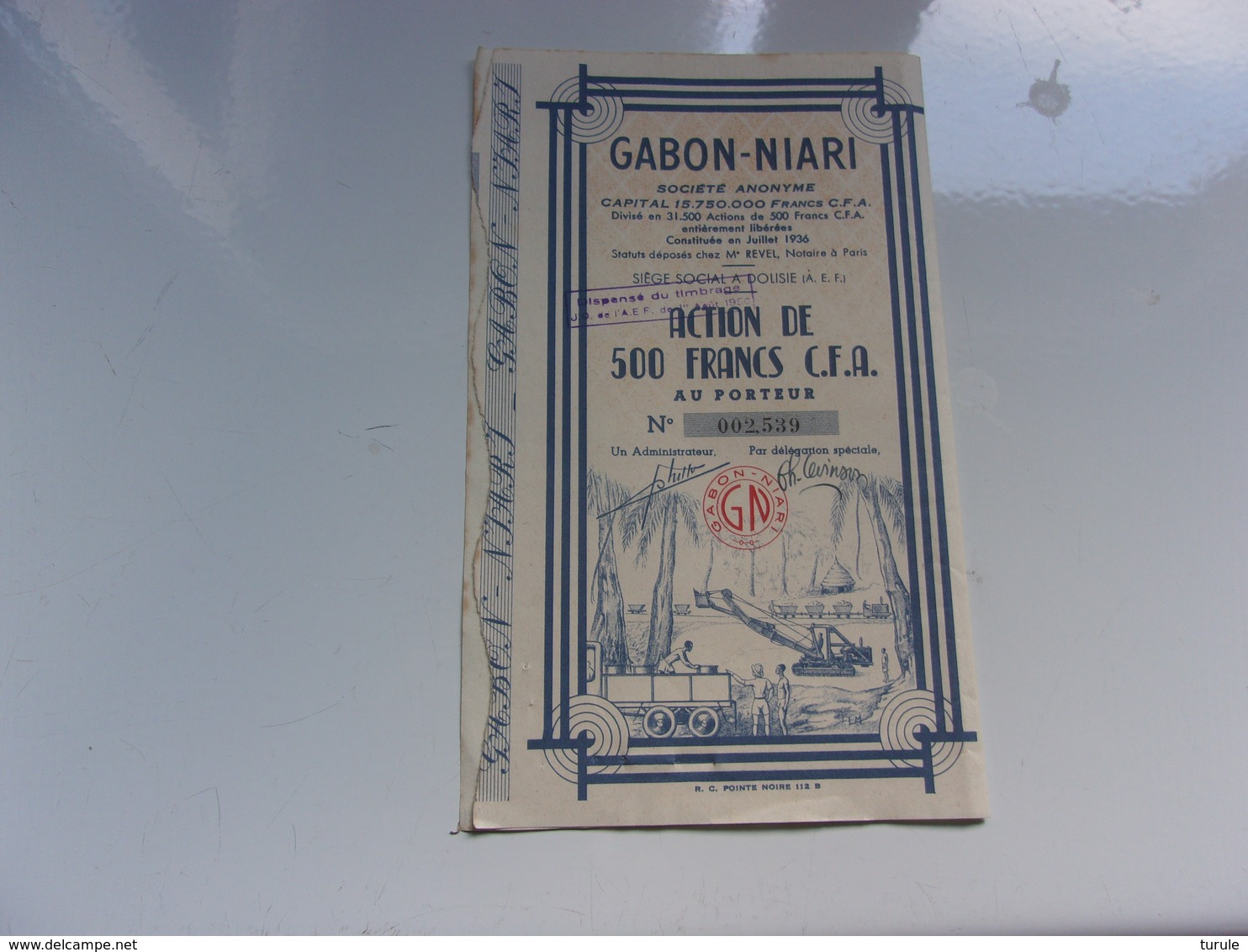 GABON NIARI (dolisie A.E.F.) - Other & Unclassified