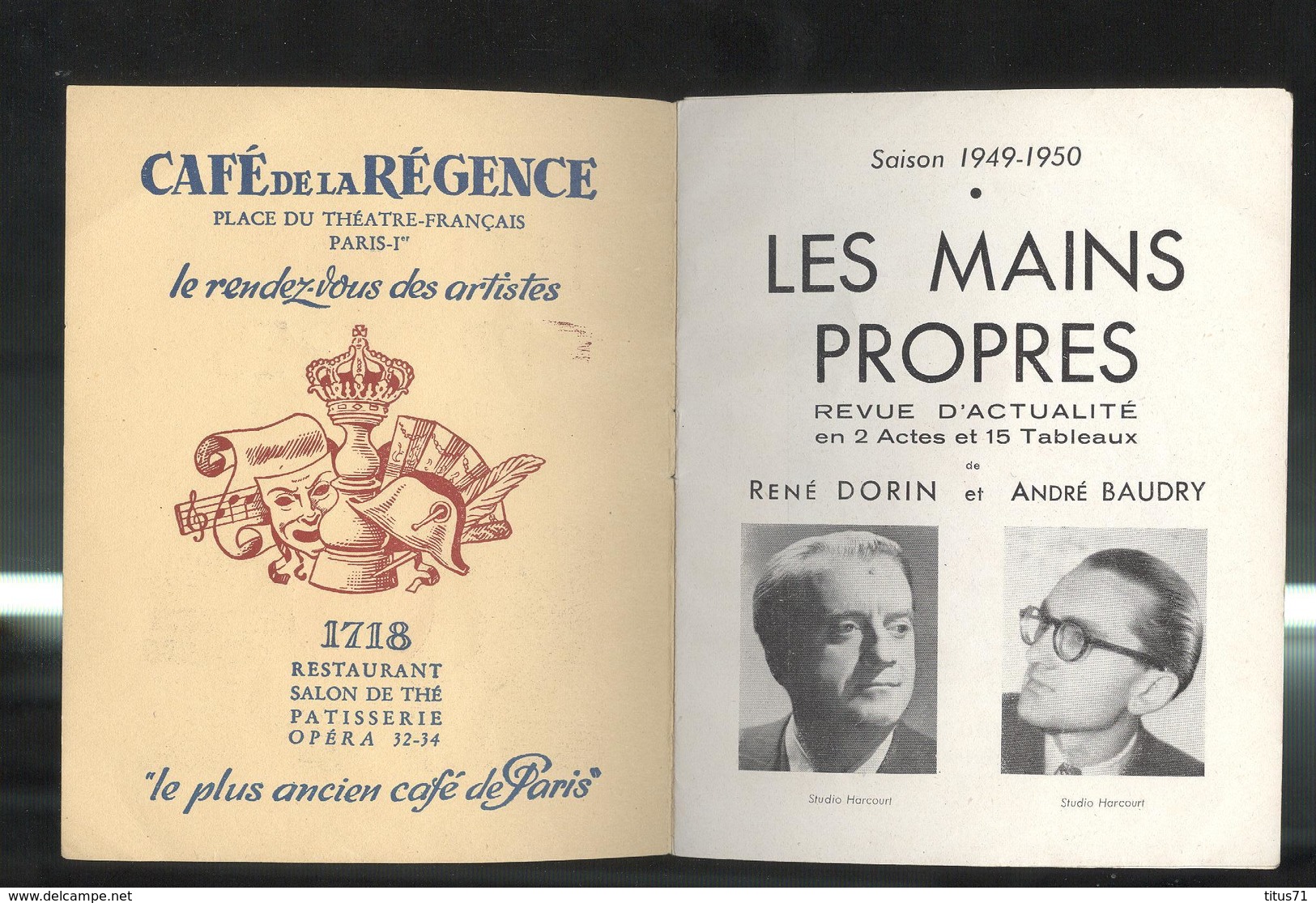 Programme - Les Mains Propres - Revue D'actualités En 2 Actes - Saison 1949-1950 - Programme