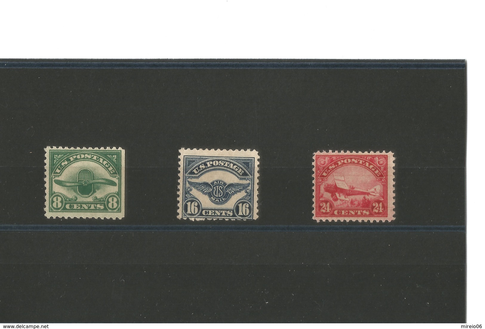 USA Airmail  N°4 à 6 Neufs * Dont Variété N°4 Non Dentelé à Droite - 1b. 1918-1940 Neufs