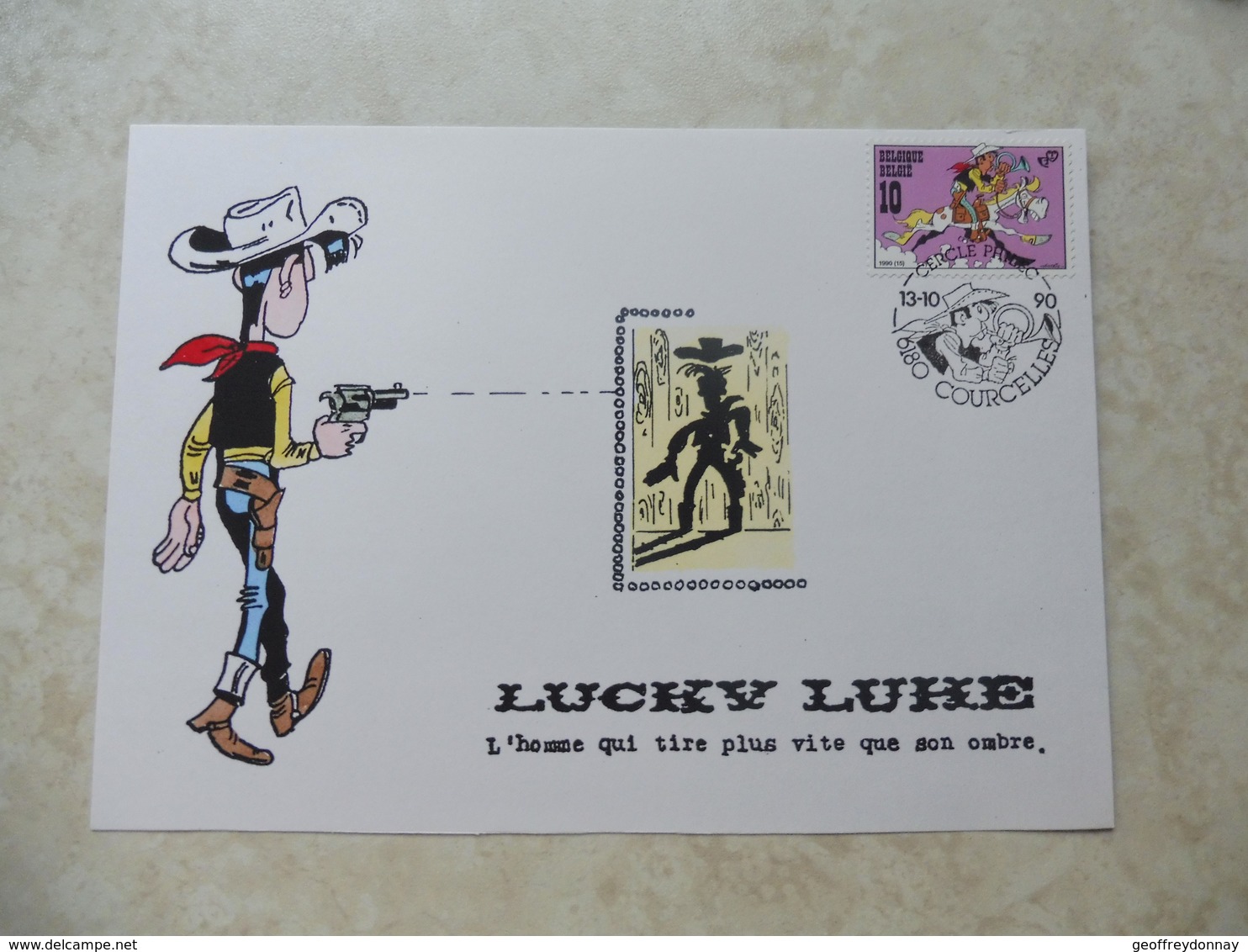 Bd Carte Illustrée Lucky Luke Courcelles RARE!!! Parfait Etat A SAISIR - Autres & Non Classés
