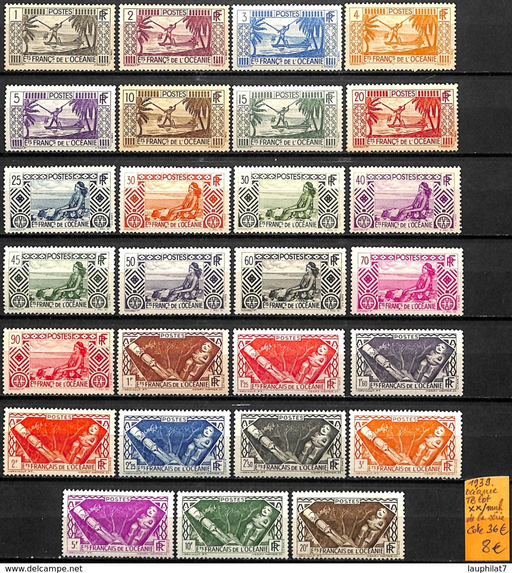 [837614]TB//**/Mnh-c:36e-France (colonies) Océanie 1939 - Tb Lot **/mnh De La Série - Neufs