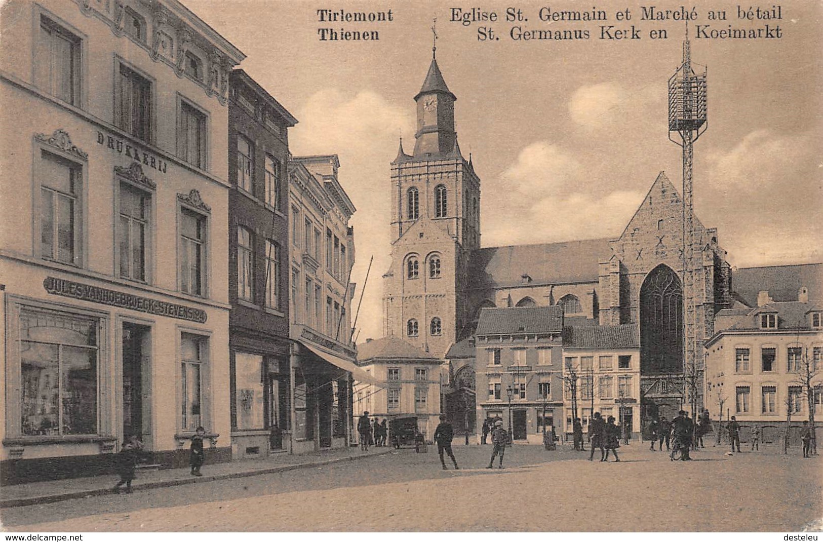 St Germanus Kerk En Koeimarkt Tirlemont Tienen - Tienen