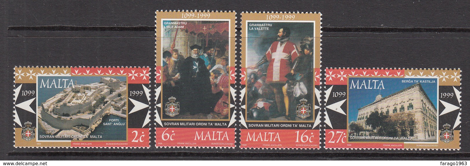 1999 Malta Knights Hospitalier Complete Set Of 4 MNH - Malta