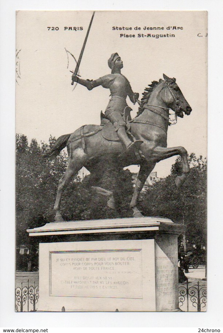 Paris: Statue De Jeanne D'Arc, Place Saint Augustin (19-1043) - Arrondissement: 08