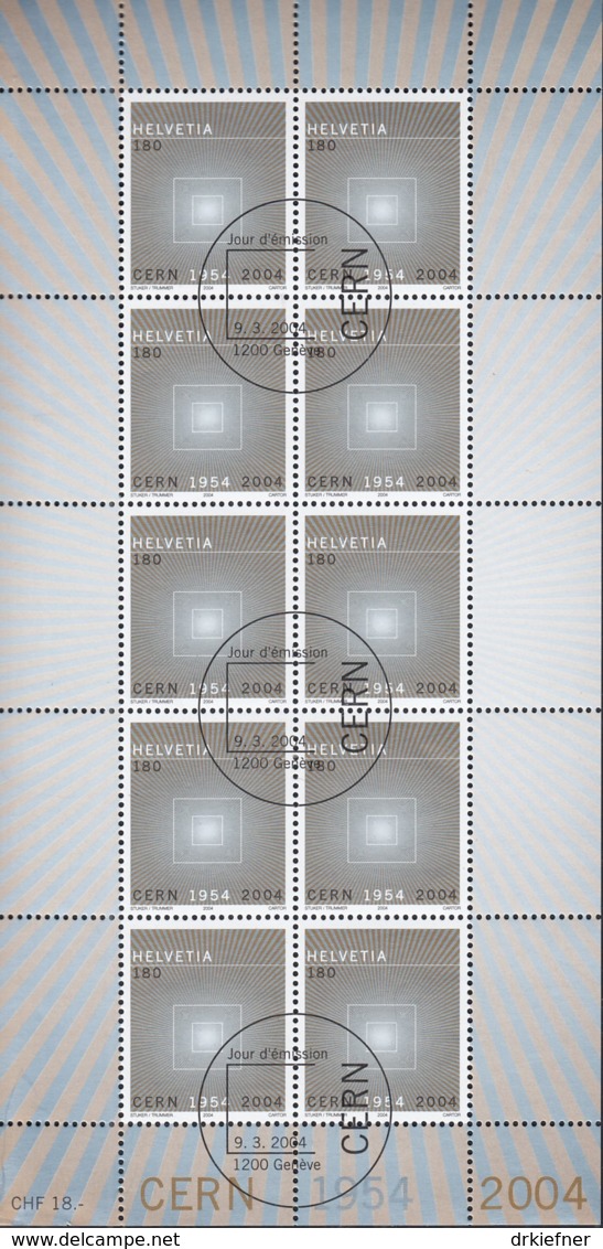 SCHWEIZ  1866, Kleinbogen, Gestempelt, CERN 2004 - Blocks & Kleinbögen