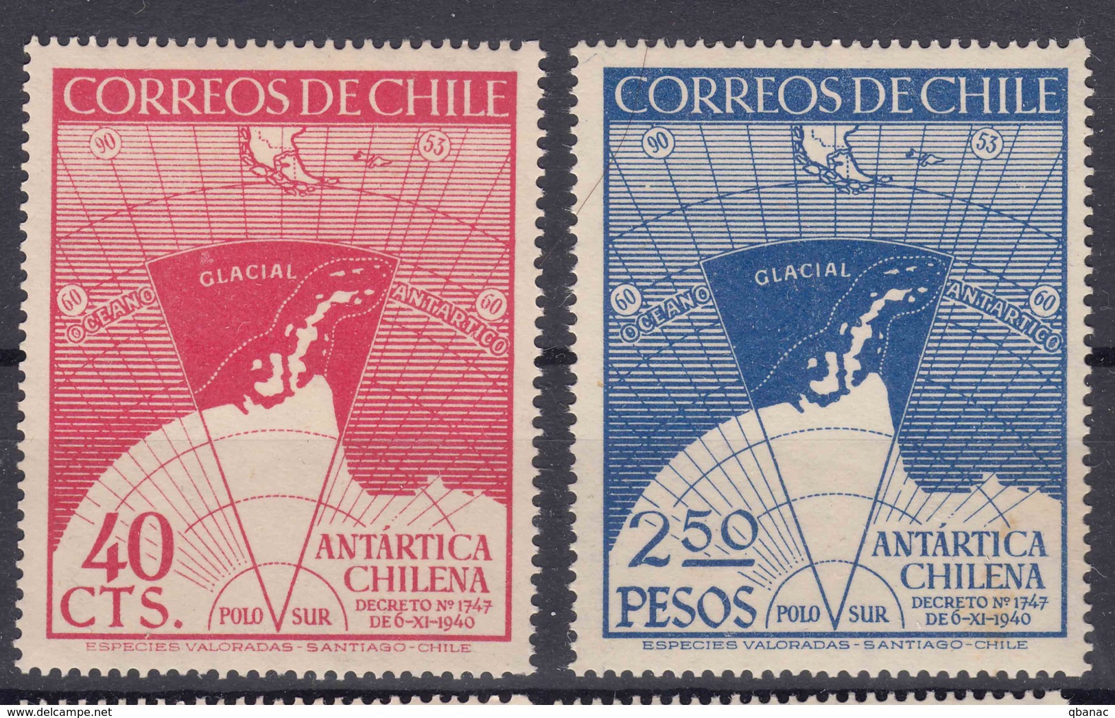 Chile 1947 Mi#355-356 Mint Never Hinged - Chile