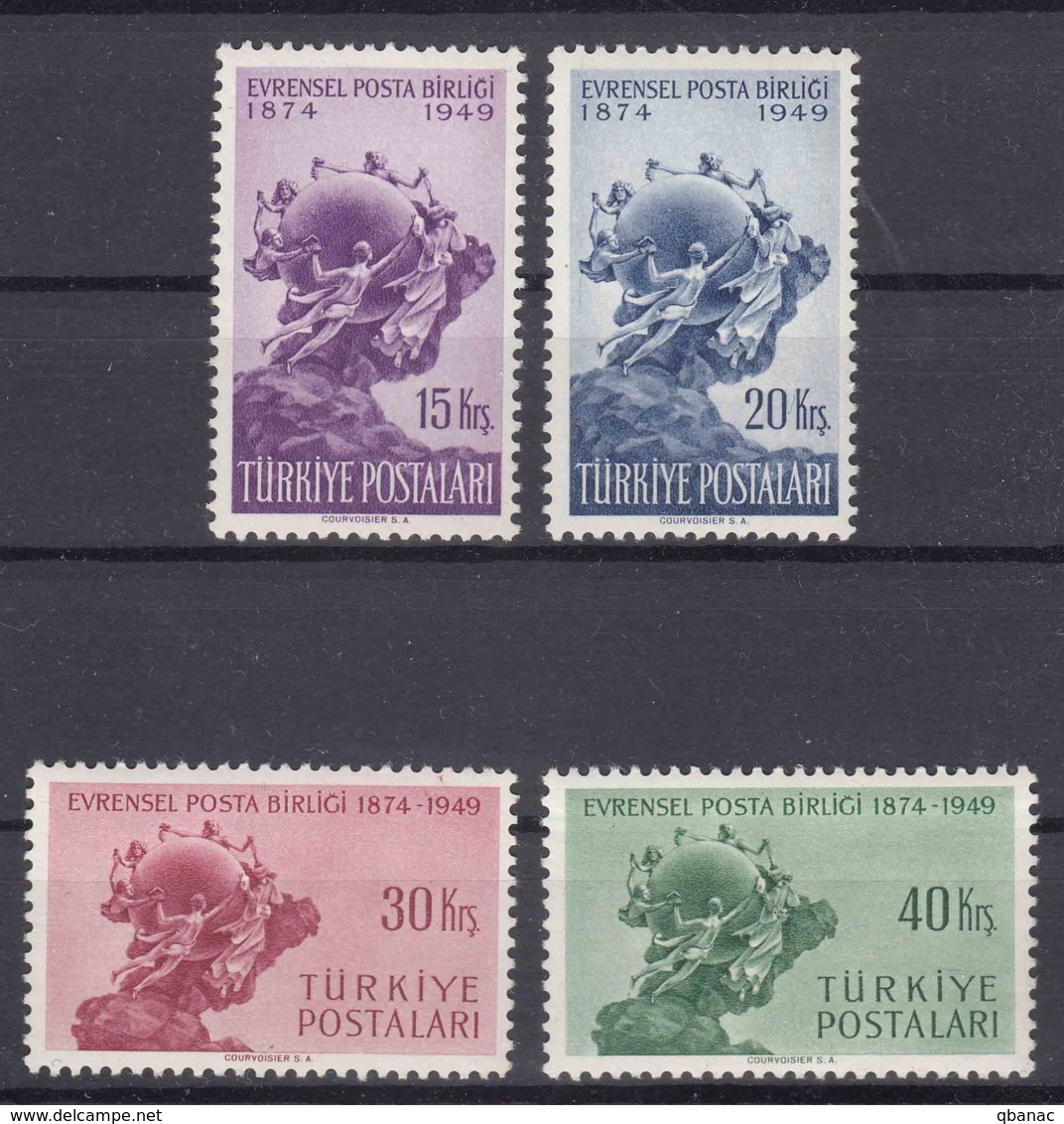 Turkey 1949 UPU Mi#1244-1247 Mint Never Hinged - Unused Stamps