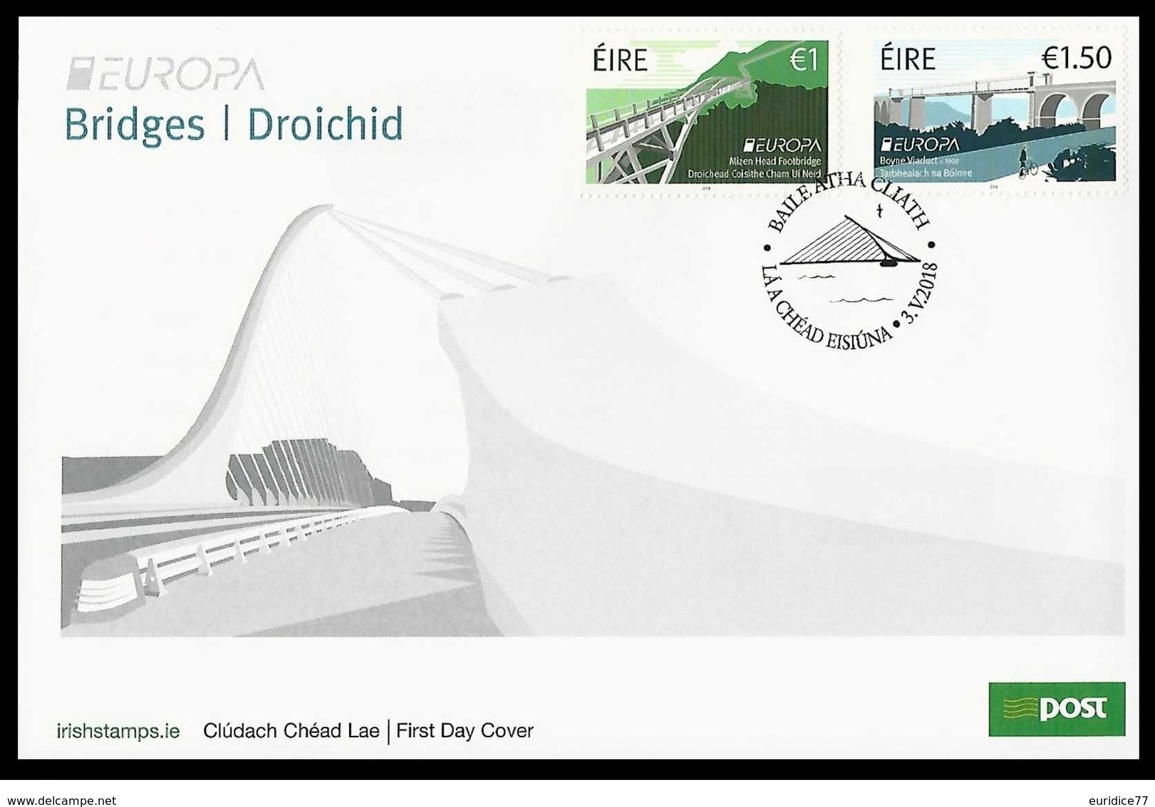 Ireland/Eire 2018 - Europa C.E.P.T. Bridges FDC - Nuevos