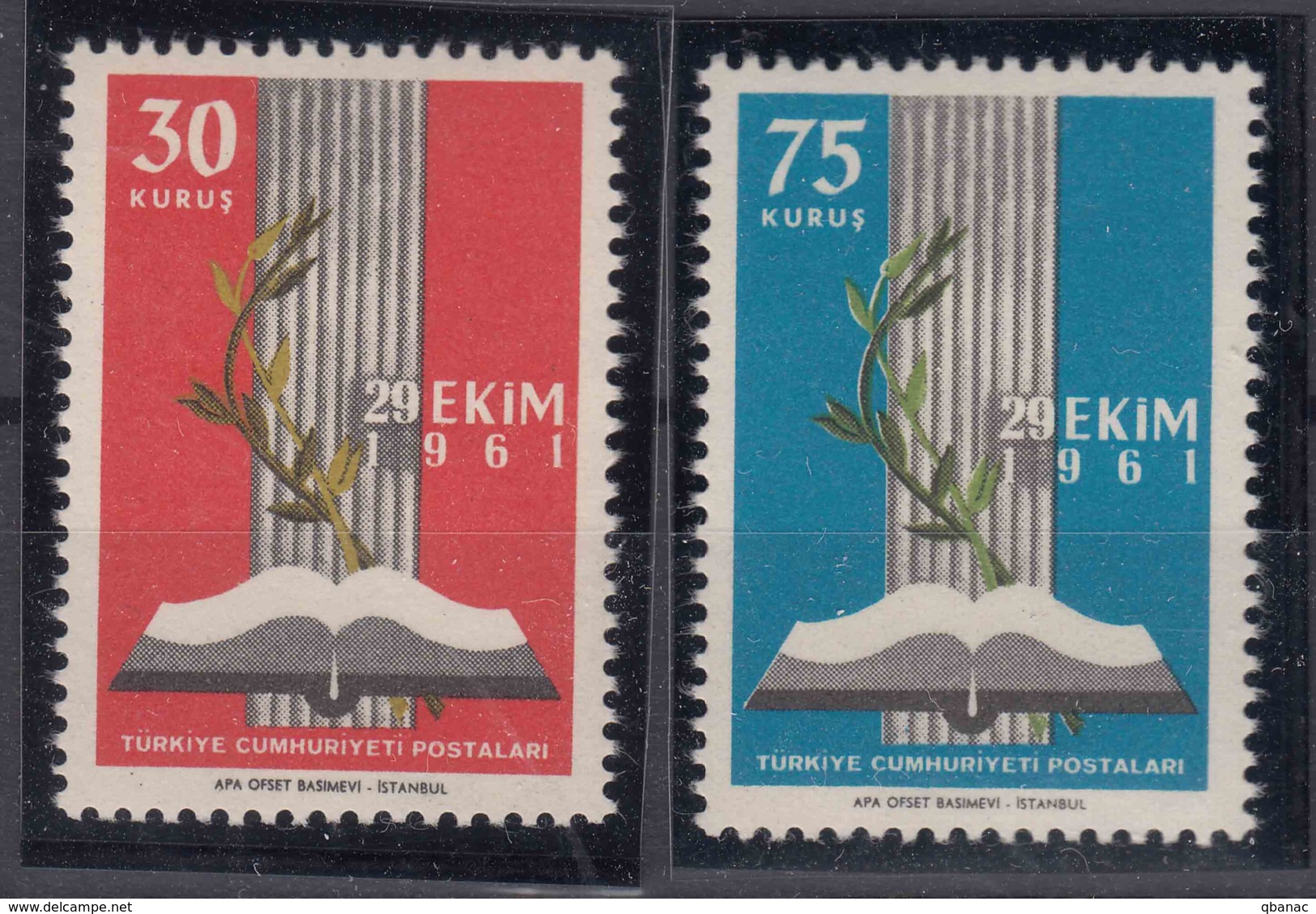 Turkey 1961 Mi#1825-1826 Mint Never Hinged - Unused Stamps