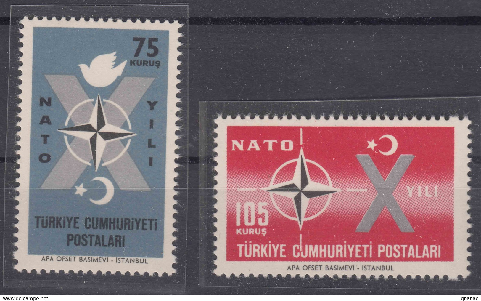 Turkey 1962 NATO Mi#1830-1831 Mint Never Hinged - Ongebruikt