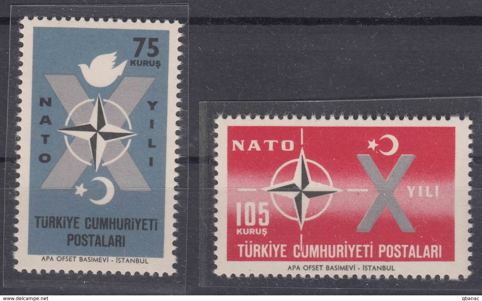 Turkey 1962 NATO Mi#1830-1831 Mint Never Hinged - Ungebraucht