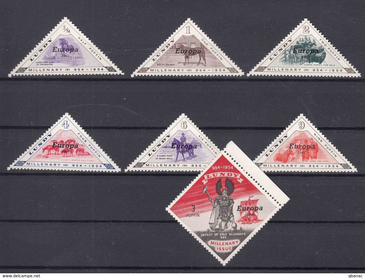 Great Britain Lundy 1961 Europa Private Issue, Horses, Mint Never Hinged - Local Issues