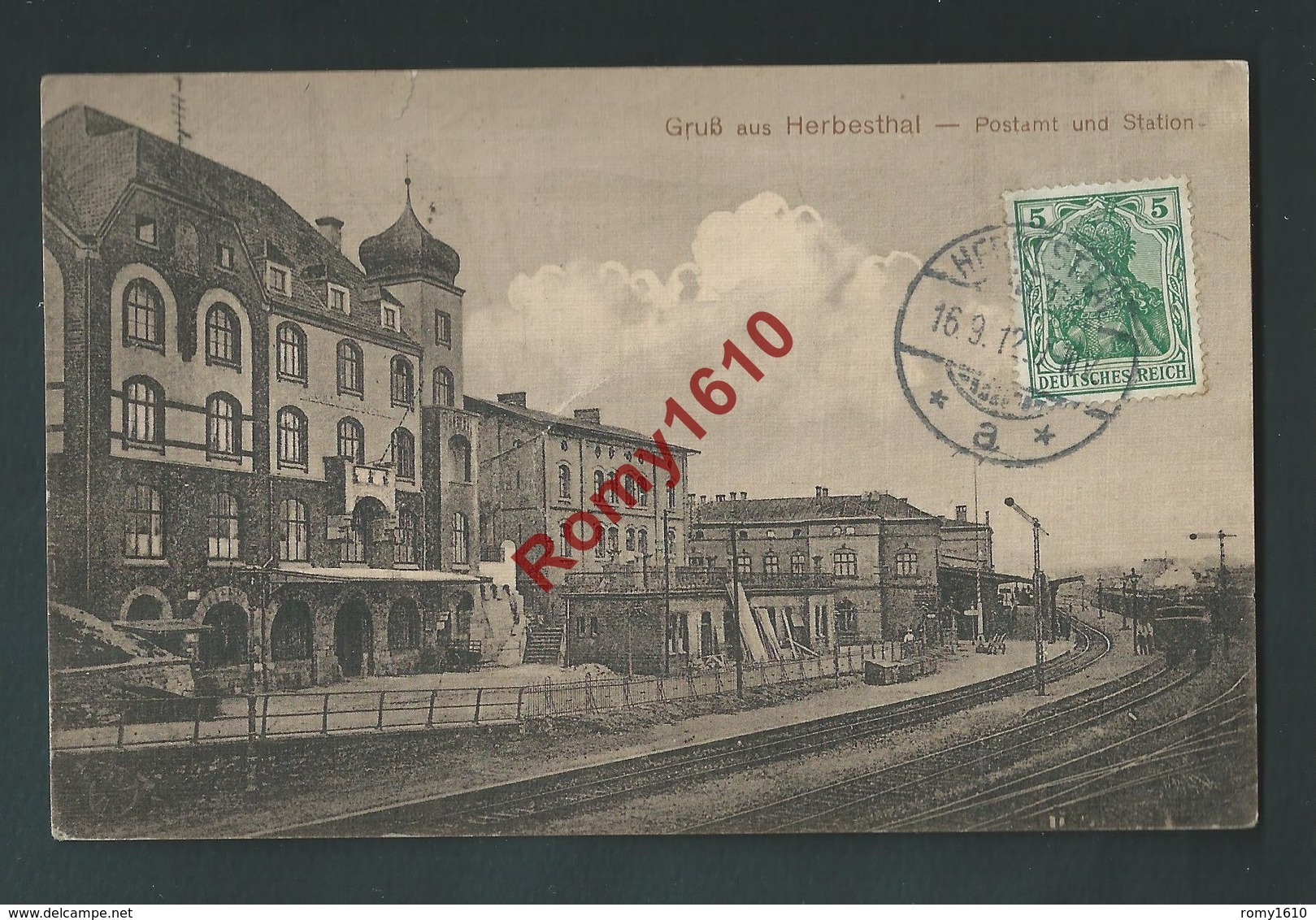 Gruss Aus Herbesthal - Postamt Und Station. Train, Chemin De Fer. - Lontzen