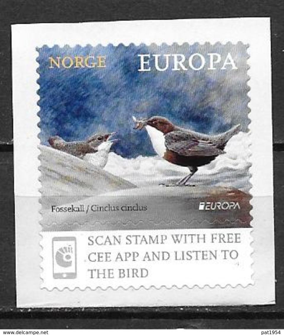 Norvège 2019 Timbre Neuf Europa Oiseaux - Neufs