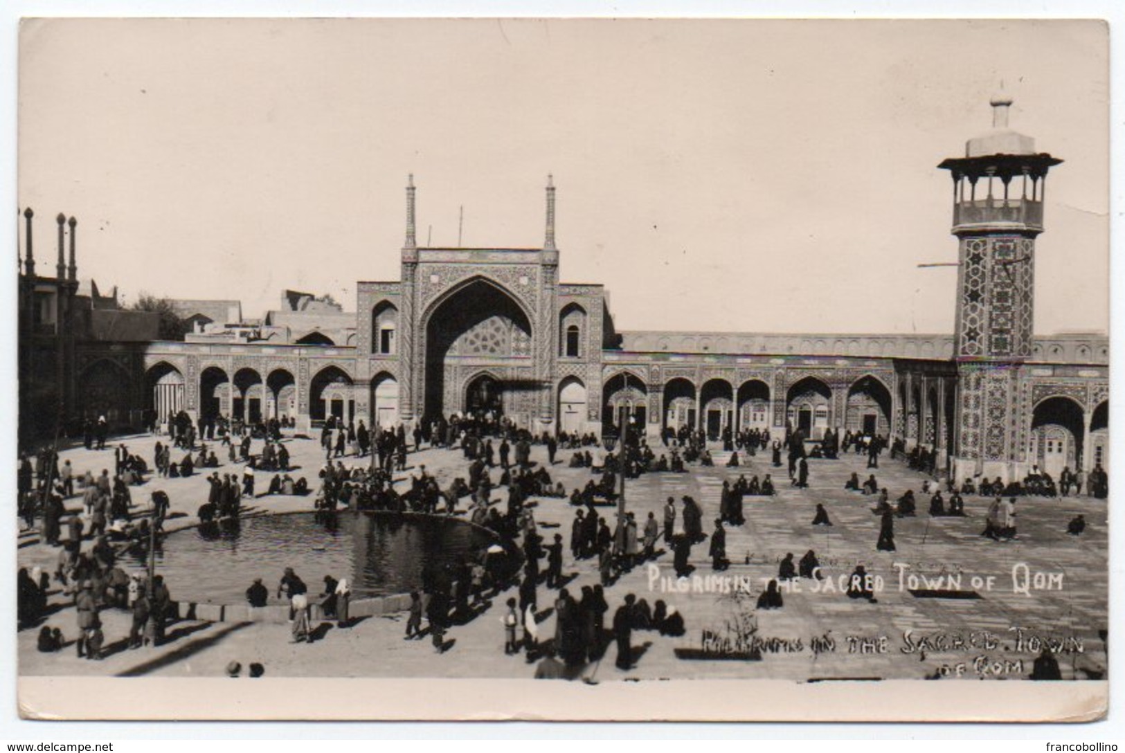 IRAN - PILGRIMS IN THE SACRED TOWN OF QOM / MOSQUE / CIRCULATED TO MOGADISCIO - 1959 - Iran