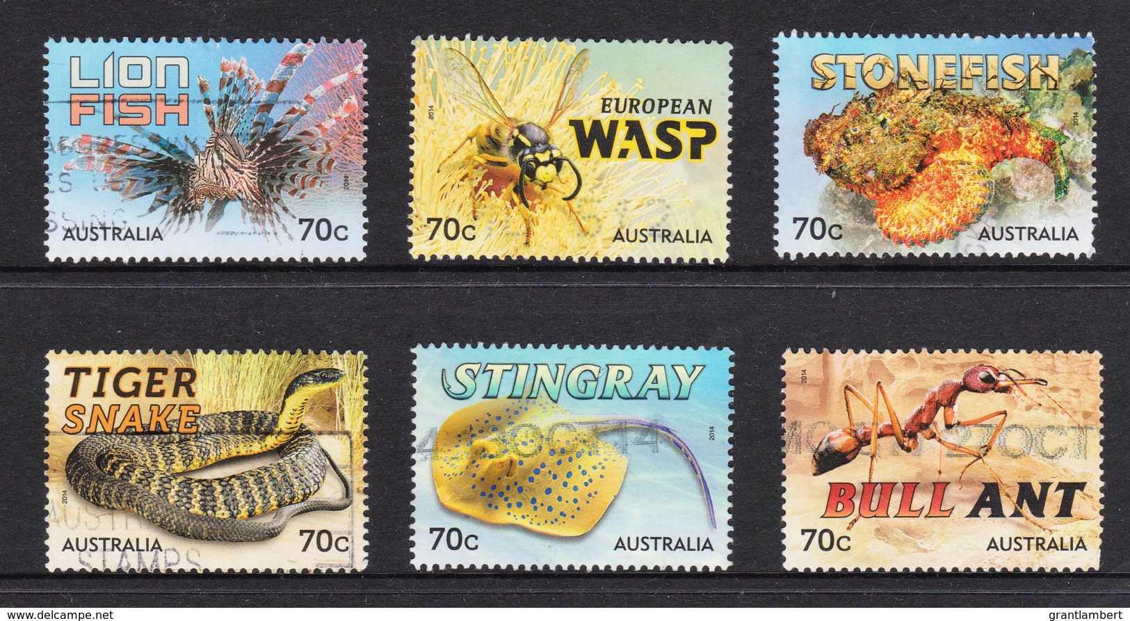 Australia 2014 Things That Sting Set Of 6 Used - - Oblitérés