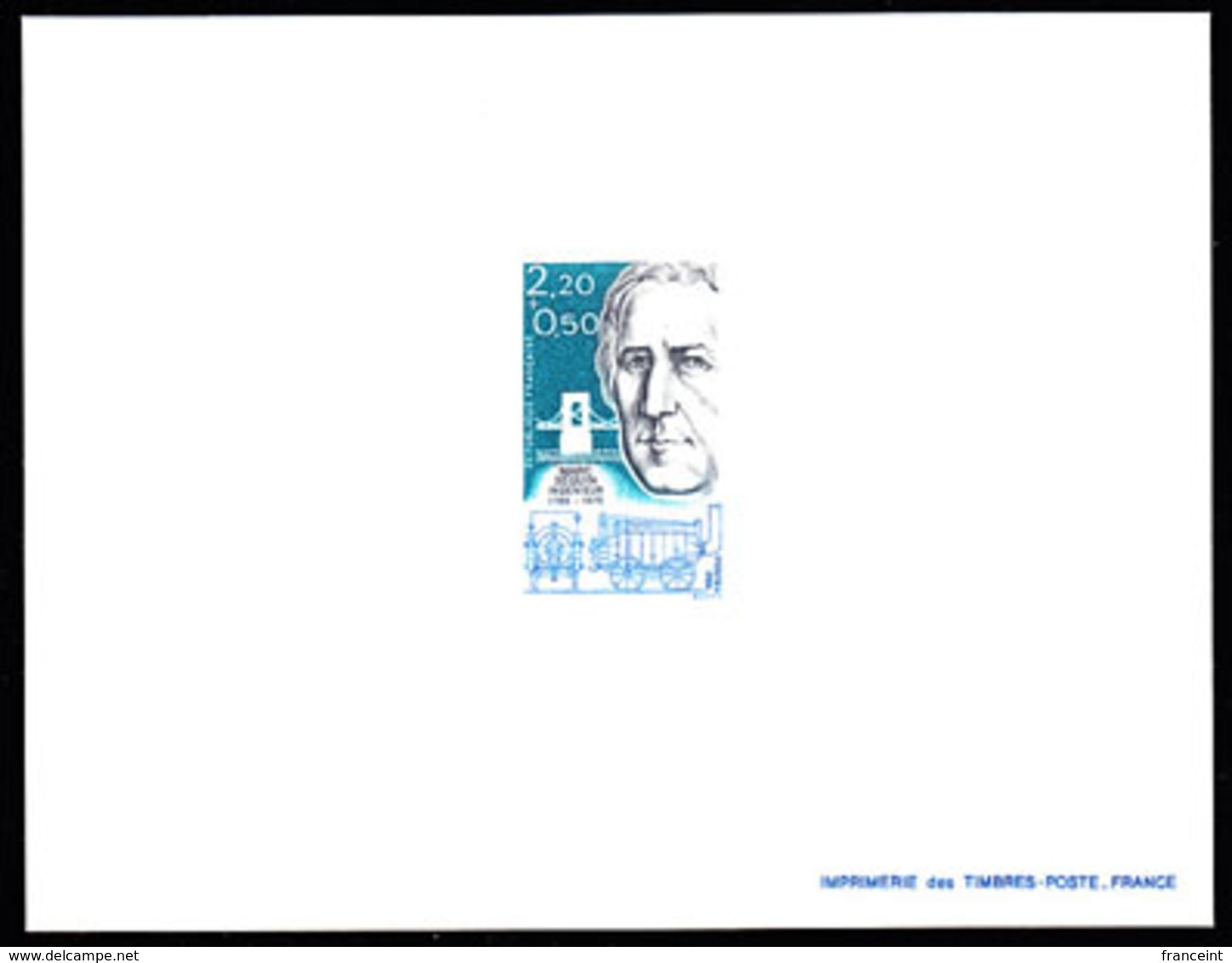 FRANCE (1986) Seguin. Suspension Bridge. Steam Engines. Deluxe Sheet. Scott No B578, Yvert No 2399. - Luxury Proofs