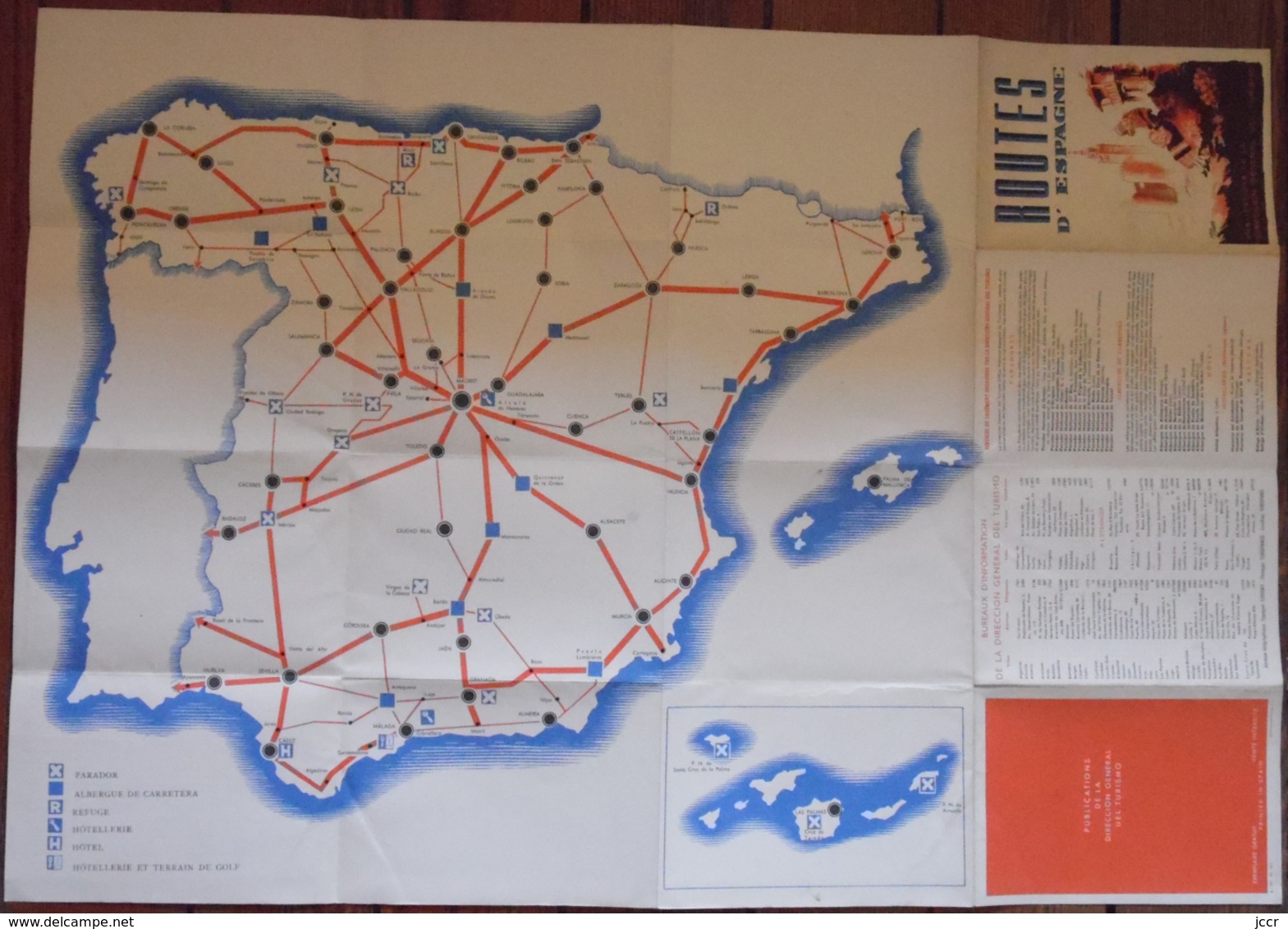 Routes D'Espagne - Carte Ancienne - Publications De La Direccion General Del Turismo - Pratique