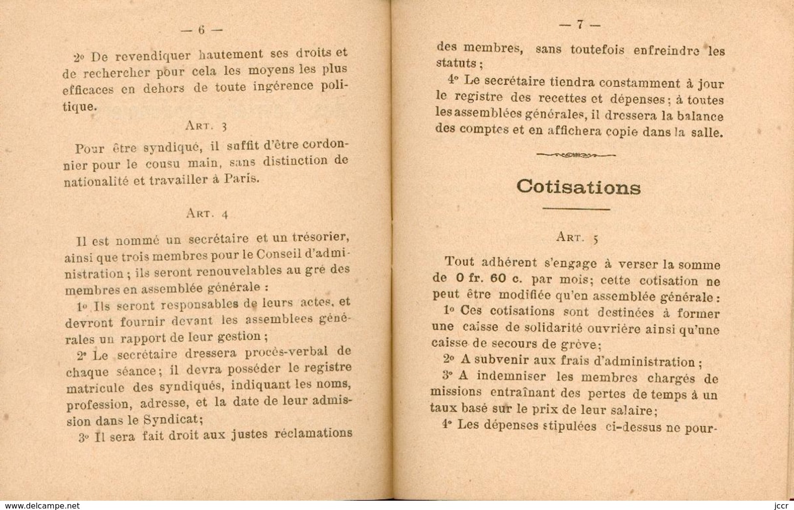 Livret Du Syndicat Indépendant Des Ouvriers Cordonniers (cousu Main) De Paris - 1899 - 1801-1900