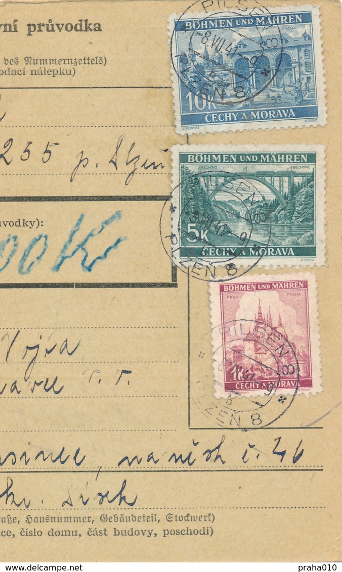 BuM (IMG2033) - Böhmen Und Mähren (1941) Pilsen 8 - Plzen / Hussinetz - Husinec (Postal Parcel Dispach) Tariff: 16,00 K - Briefe U. Dokumente