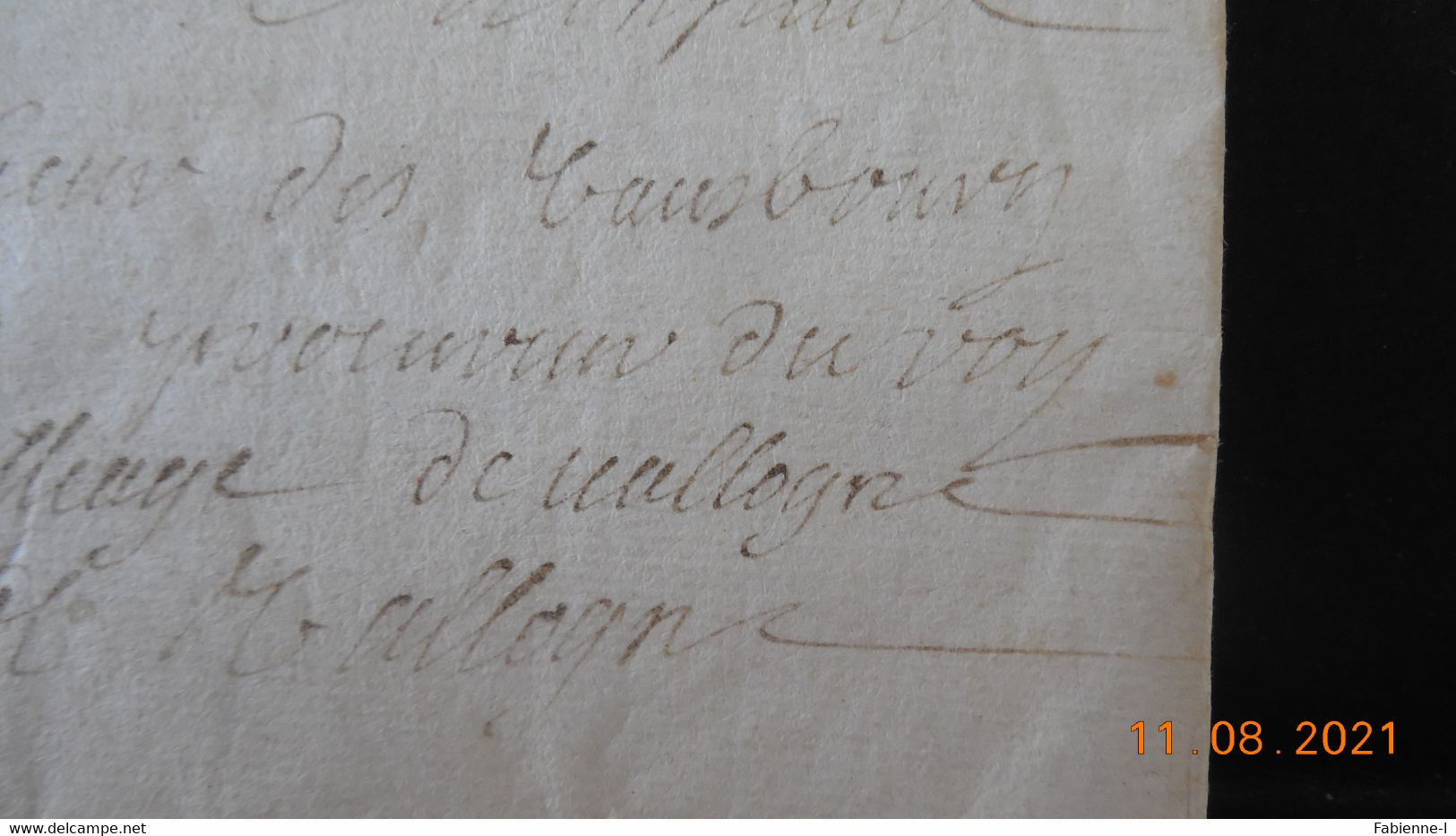 Lettre de 1755 de Jouy à destination de Valogne