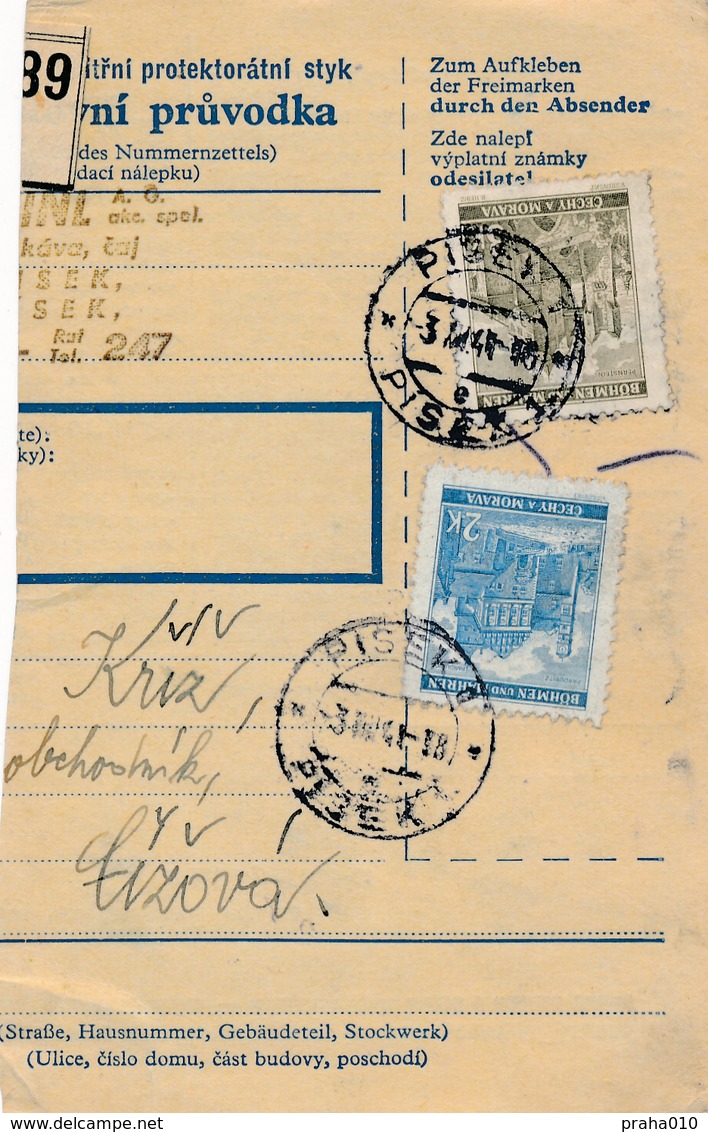 BuM (IMG2037) - Böhmen Und Mähren (1941) Pisek 1 - Pisek 1 (Postal Parcel Dispach) Tariff: 5,00 K - Briefe U. Dokumente