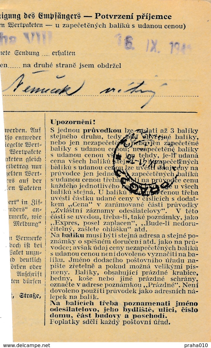 BuM (IMG2046) - Böhmen Und Mähren (1941) Gross-Kostomlat ... - Kostomlaty ... (Postal Parcel Dispach) Tariff: 6,00 K - Briefe U. Dokumente