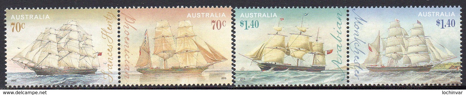 AUSTRALIA, 2015 CLIPPER SHIPS 4 MNH - Nuovi