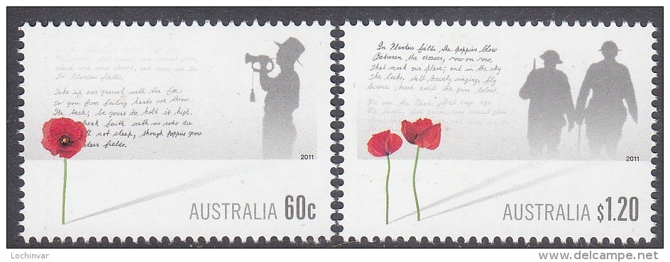 AUSTRALIA, 2011 REMEMBRANCE DAY 2 MNH - Nuevos