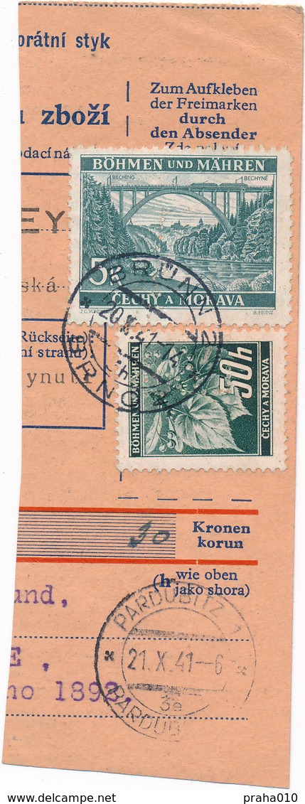 BuM (IMG2055) - Böhmen Und Mähren (1941) Brünn 2 - Brno 2 / Pardubitz 1 - ... (Postal Parcel Dispach) Tariff: 5,50 K - Briefe U. Dokumente