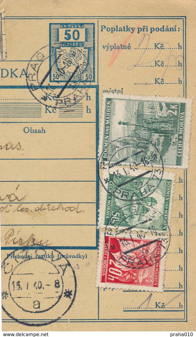 BuM (IMG2060) - Böhmen Und Mähren (1940) Prag 73 - Praha 73 / ... (Postal Parcel Dispach) Tariff: 2,70 K (+ 50 H) - Briefe U. Dokumente