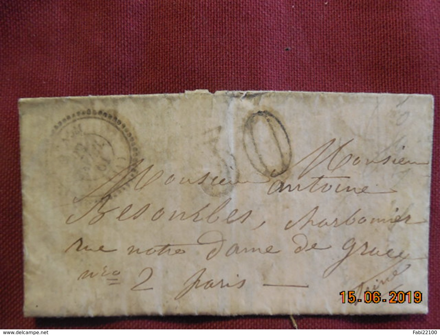 Lettre De 1861 De Gruissac à Destination De Paris -grand Chiffre- - 1849-1876: Classic Period