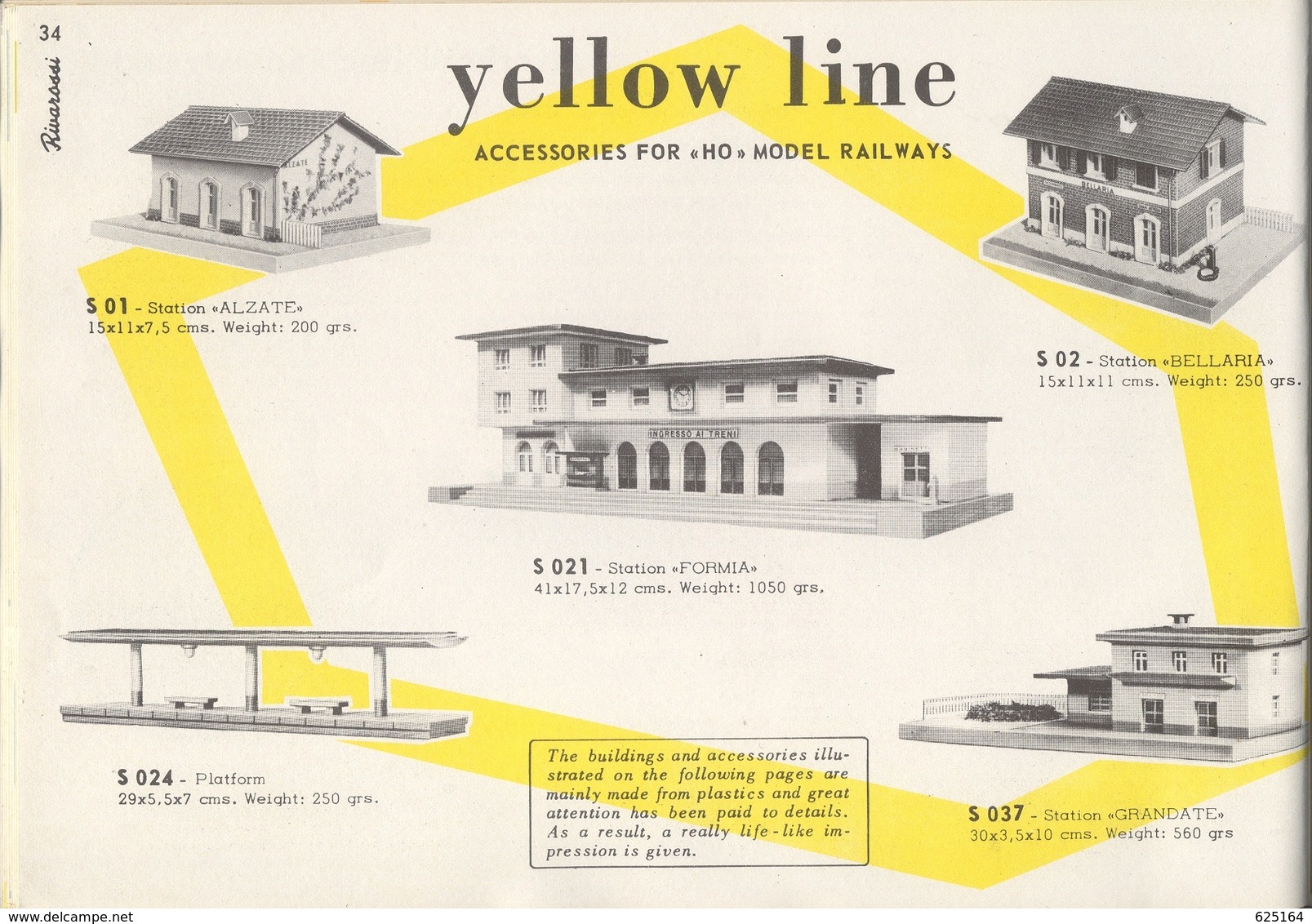 catalogue RIVAROSSI 1957 Red line - Yellow line - Minobus - FIAT 600 English edition