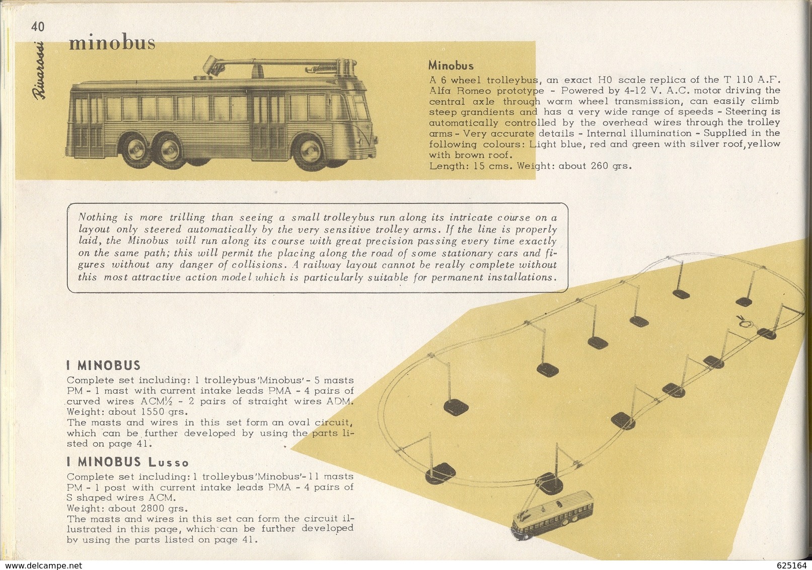 catalogue RIVAROSSI 1957 Red line - Yellow line - Minobus - FIAT 600 English edition