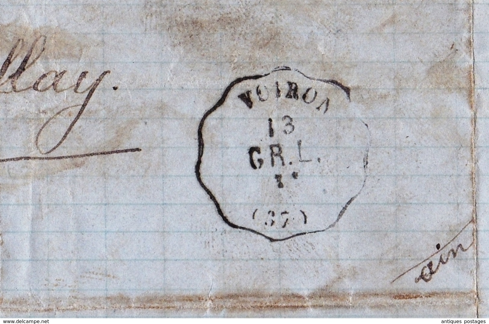 Lettre 1872 Voiron Isère Belley Ain André Cottavo Timbre Napoléon III 5 Centimes + Cérès 20 Centimes - 1871-1875 Cérès