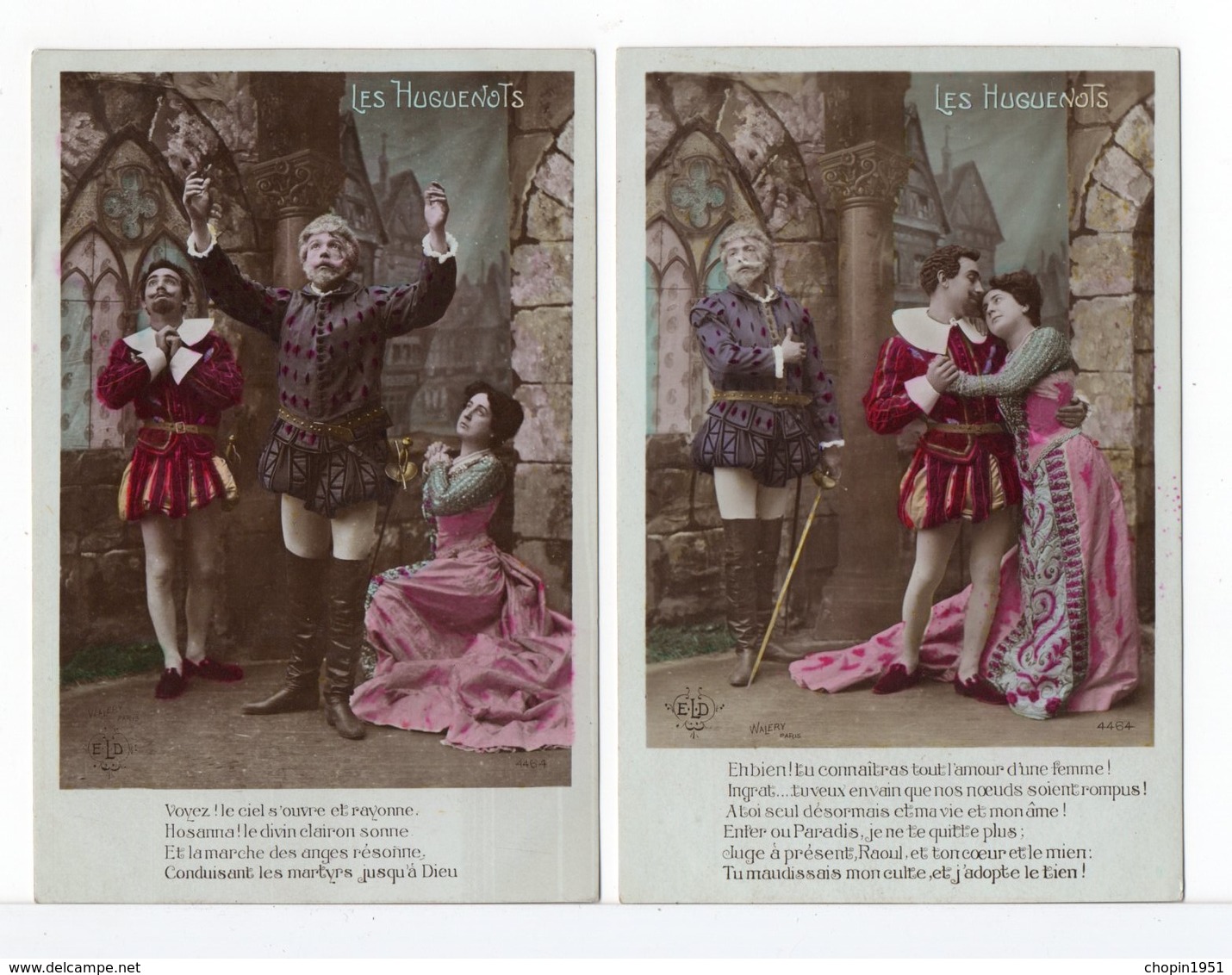 CPA - COUPLE - LES HUGUENOTS - 5 CARTES - Couples