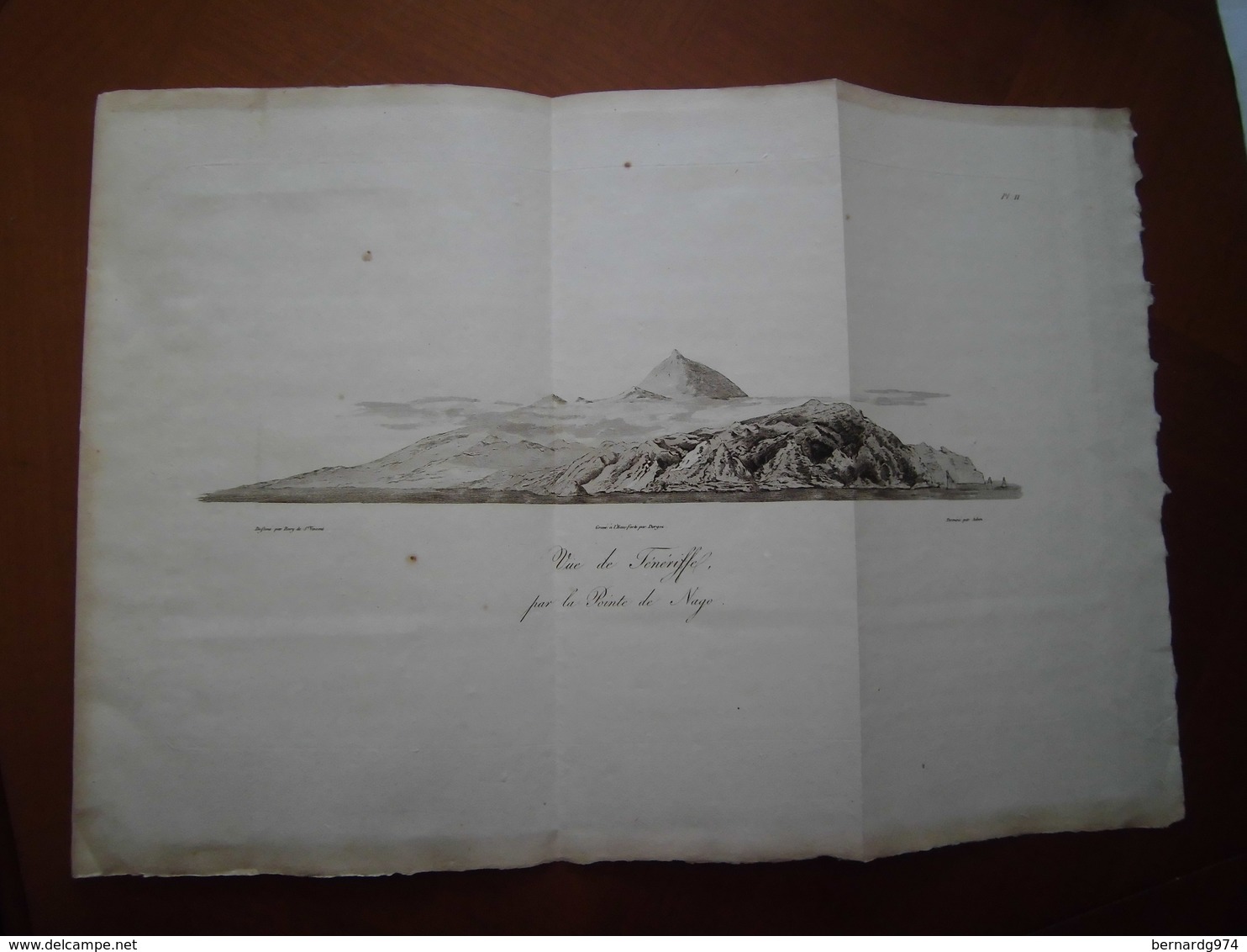 Iles Canaries Espagne : "Vue De Ténériffe Par La Pointe De Nago". Rare Eau-forte De 1804 Par Bory De Saint Vincent - Historical Documents