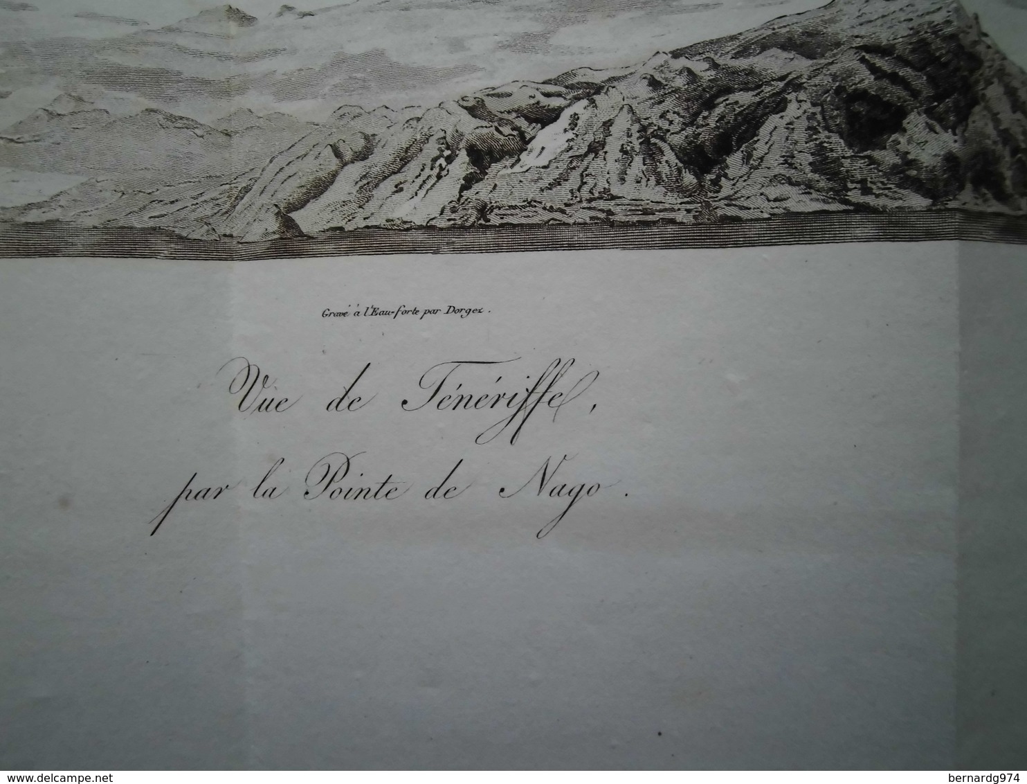 Iles Canaries Espagne : "Vue De Ténériffe Par La Pointe De Nago". Rare Eau-forte De 1804 Par Bory De Saint Vincent - Historical Documents