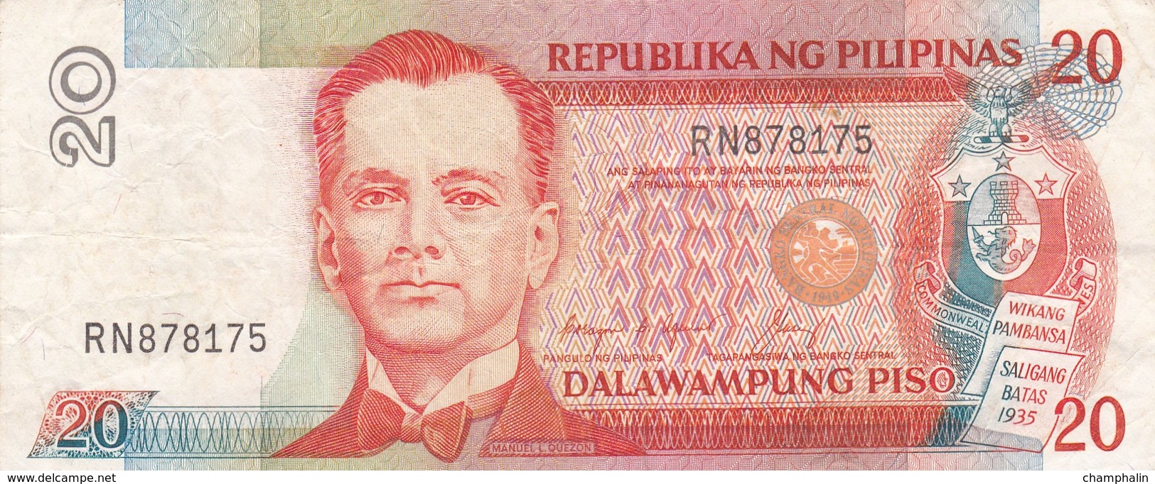 Philippines - Billet De 20 Piso - M.L. Quezon - 1993 - Philippinen