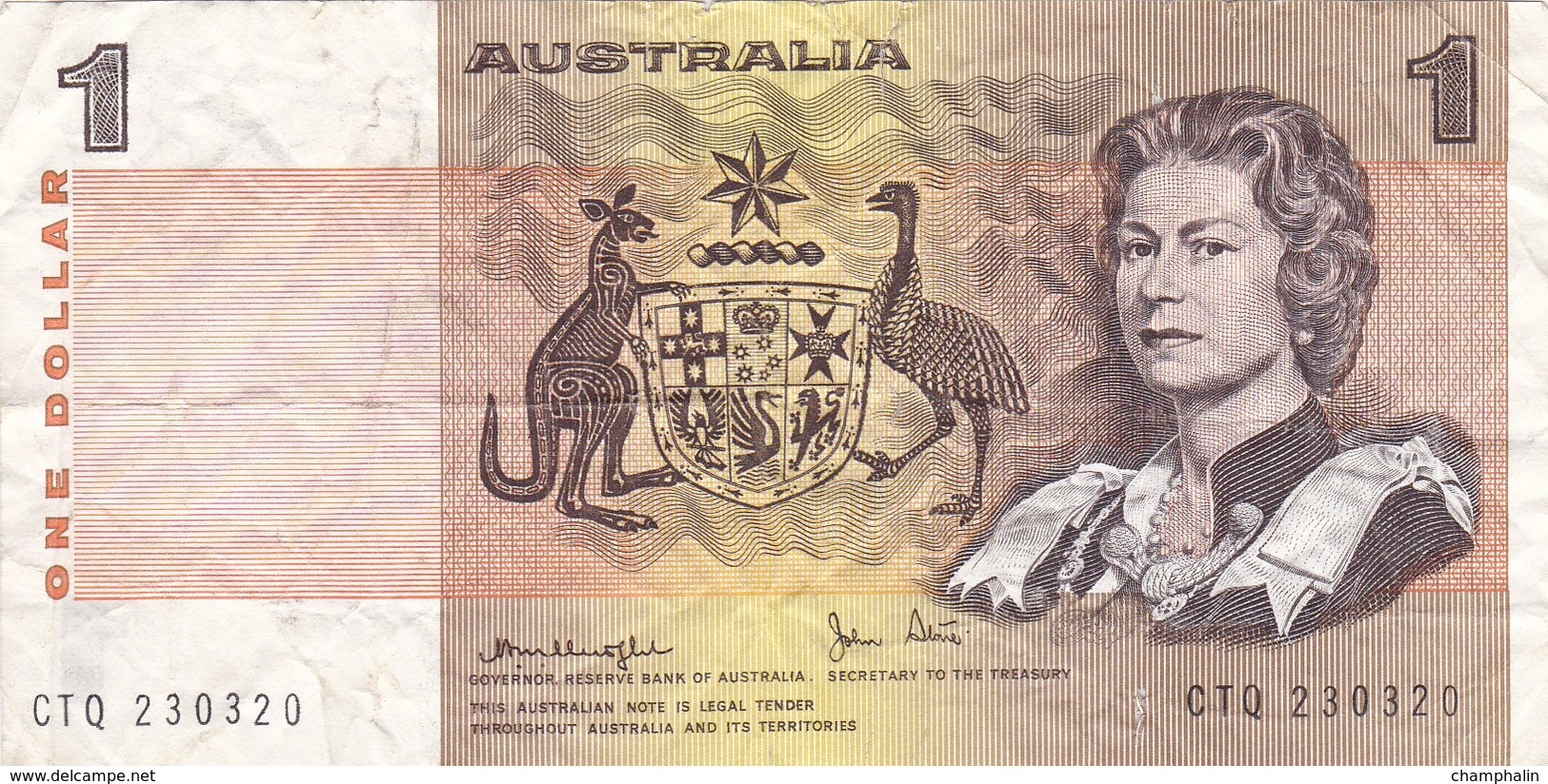Australie - Billet De 1 Dollar - Elizabeth II - 1974-94 Australia Reserve Bank (Banknoten Aus Papier)