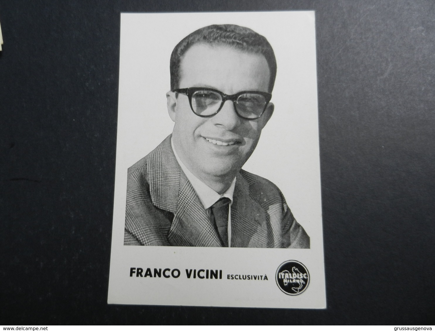 19944) FRANCO VICINI ITALDISC CARTONCINO PROMOZIONALE CON ELENCO DEI 45 E 33 GIRI - Musica E Musicisti